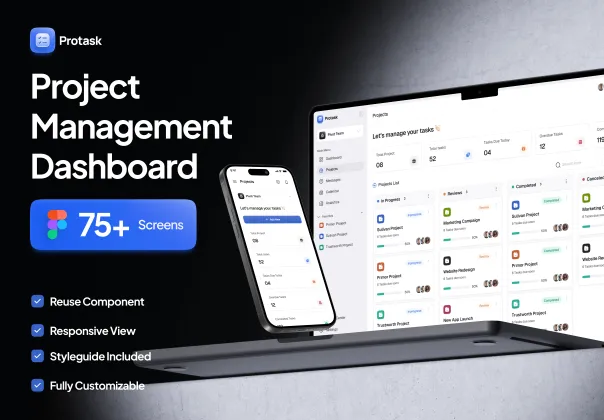 کیت UI داشبورد مدیریت پروژه پروتسک