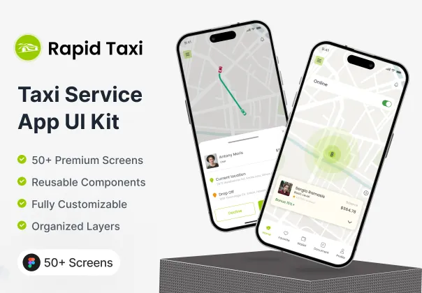 کیت UI اپلیکیشن خدمات تاکسی رپید تاکسی