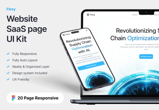 کیت UI قالب وب‌سایت | Flexy