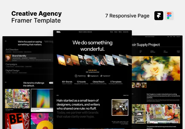 قالب فیگما و فریمر آژانس خلاق HALV