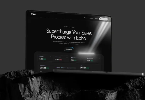 قالب صفحه فرود SaaS اکو برای فرمر و فیگما