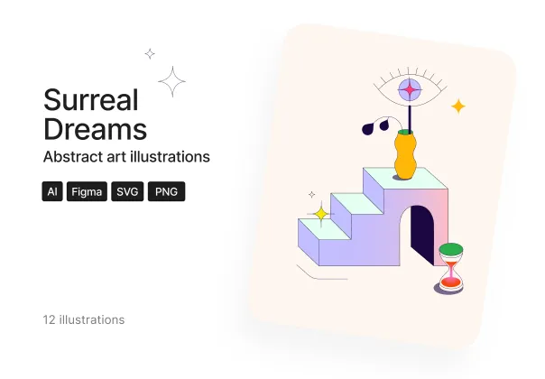 ست ایلاستریشن رویاهای سوررئال