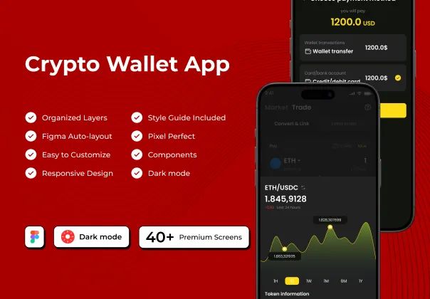 کیت UI اپلیکیشن کیف پول ارز دیجیتال