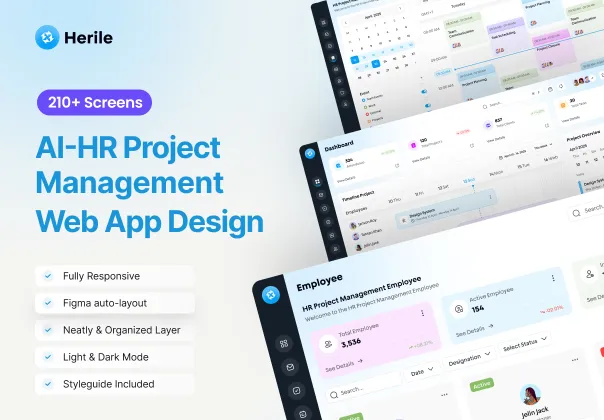 قالب فیگما مدیریت منابع انسانی و پروژه | HR Project
