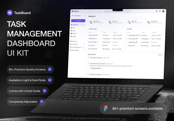TaskBoard — کیت رابط کاربری داشبورد مدیریت پروژه