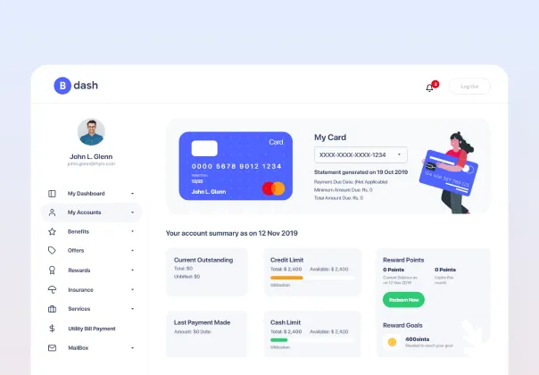 داشبورد بانکی بنک‌دش