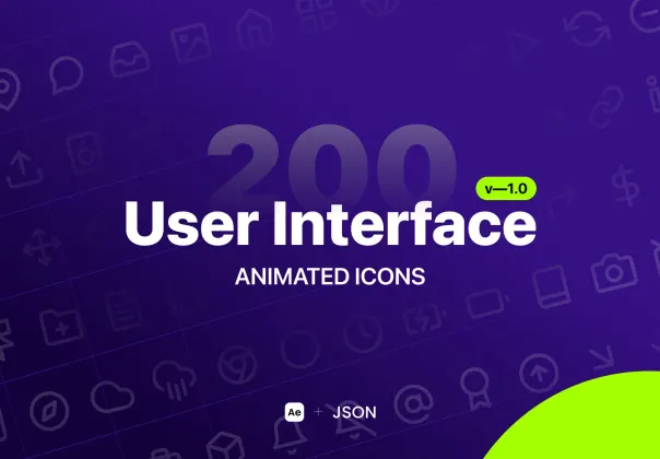 ۲۰۰ آیکون انیمیشنی رابط کاربری | User Interface Animated Icons