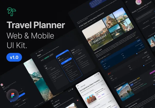 کیت UI برنامه سفر هوشمند با هوش مصنوعی | وب و موبایل