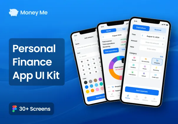 کیت UI اپلیکیشن مدیریت مالی شخصی | Money Me