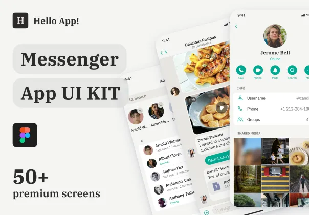 کیت UI مسنجر Hello App | قالب چت اپلیکیشن موبایل