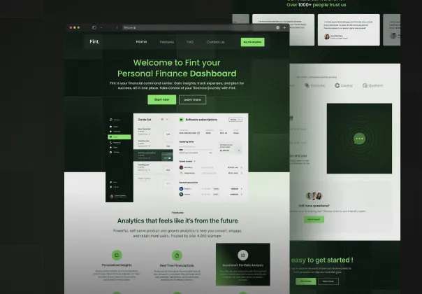 قالب لندینگ پیج مالی مدرن Fint | صفحه فرود فین تک