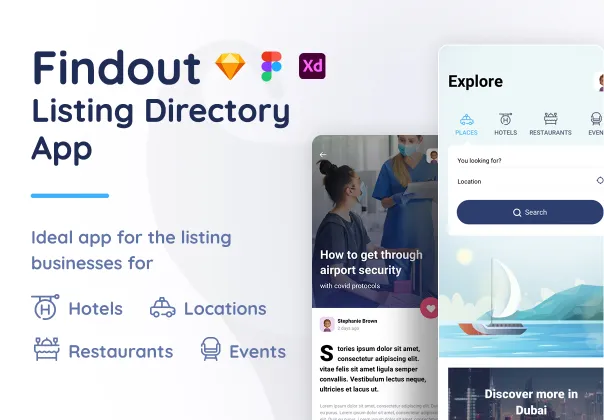 قالب اپلیکیشن دایرکتوری لیستینگ Findout | Applates