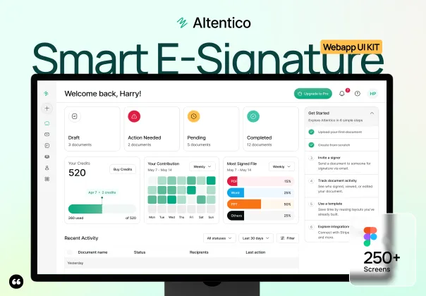 AItentico - کیت رابط کاربری وب‌اپ هوشمند امضای الکترونیکی