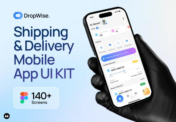 DropWise - کیت رابط کاربری اپلیکیشن حمل و نقل و تحویل