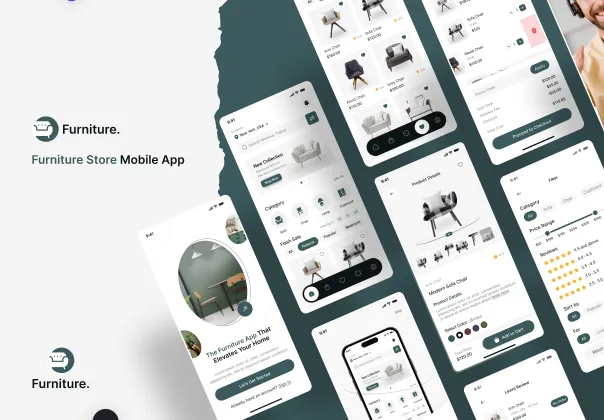 کیت رابط کاربری اپلیکیشن موبایل فروشگاه مبلمان
