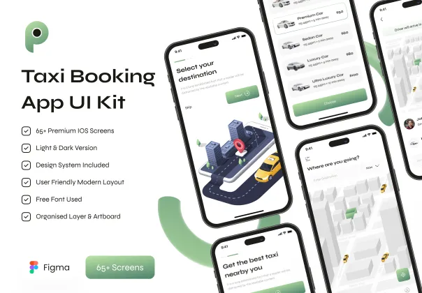 کیت رابط کاربری اپ رزرو تاکسی iOS