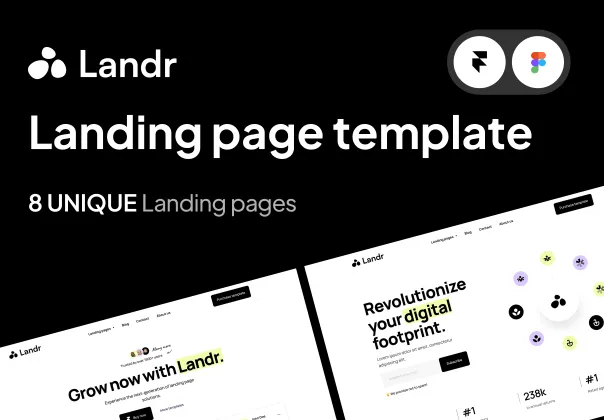 قالب لندینگ پیج Landr برای Framer