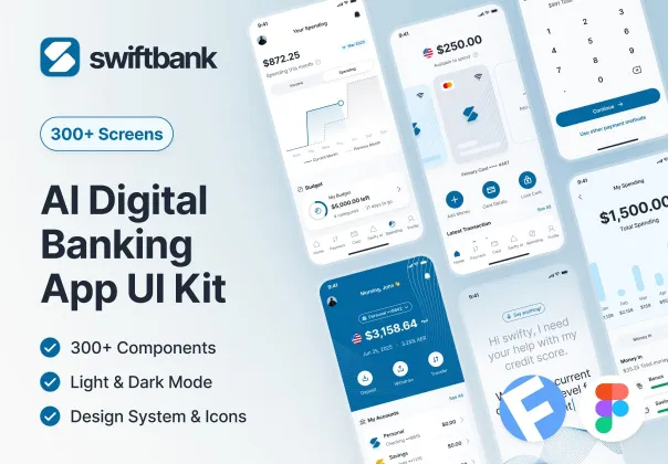 کیت رابط کاربری اپ بانکداری دیجیتال و پرداخت هوش مصنوعی سوئیفت‌بانک | Swiftbank