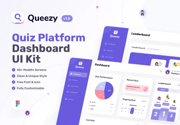 کیت رابط کاربری داشبورد کوییزی | Queezy