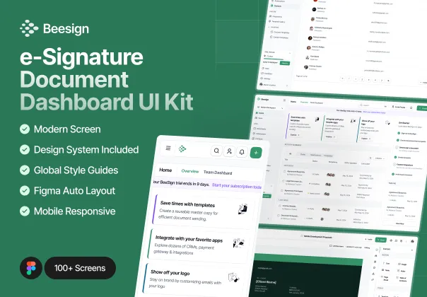 کیت رابط کاربری داشبورد امضای الکترونیکی و مدیریت اسناد بیزاین | Beesign