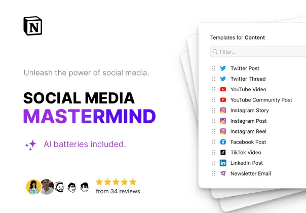 قالب نوتین مدیریت شبکه‌های اجتماعی مسترمایند | Social Media Mastermind