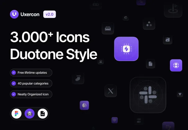 کتابخانه آیکون دوتون بیش از ۳۰۰۰ استایل | Uxercon
