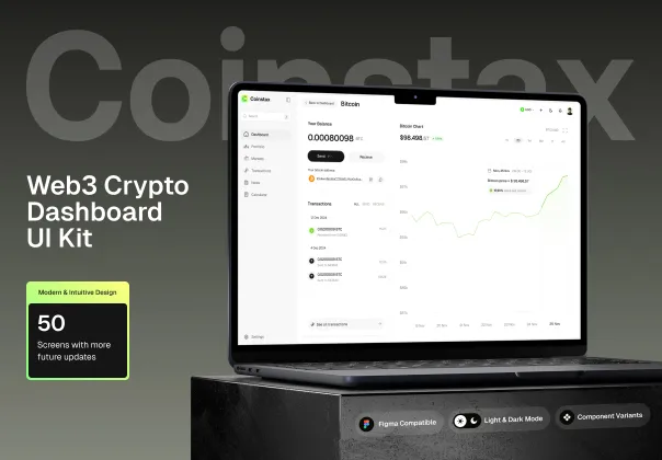 کیت رابط کاربری داشبورد کریپتو و وب۳ | Coinstax