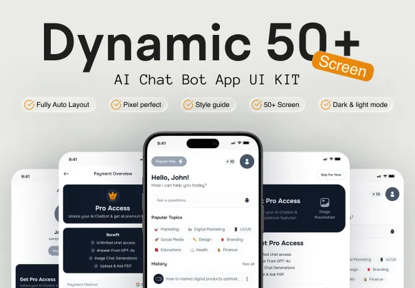 کیت رابط کاربری اپ چت‌بات هوش مصنوعی | AI Chat Bot