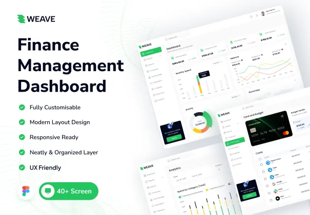 کیت رابط کاربری داشبورد مدیریت بانکی فیگما