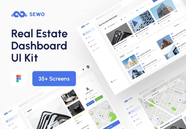 کیت رابط کاربری داشبورد املاک و مستغلات سوو | Sewo