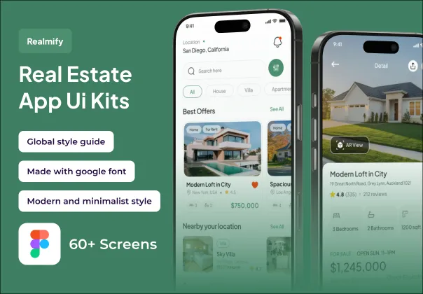 کیت رابط کاربری حرفه‌ای اپلیکیشن املاک | Realmify